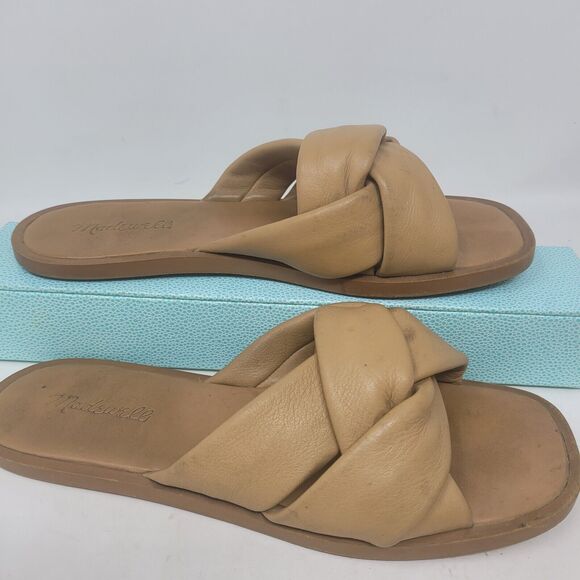 Madewell The Jayna Braided Slide Sandal in Amber Brown Womens 8 Shoes, EU 38.5 - Picture 3 of 6